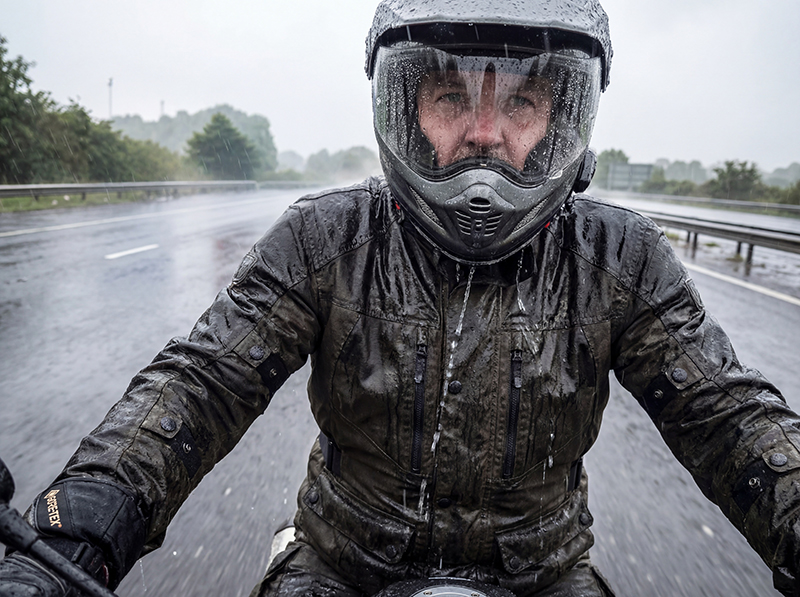 Staying dry on a motorcycle visual